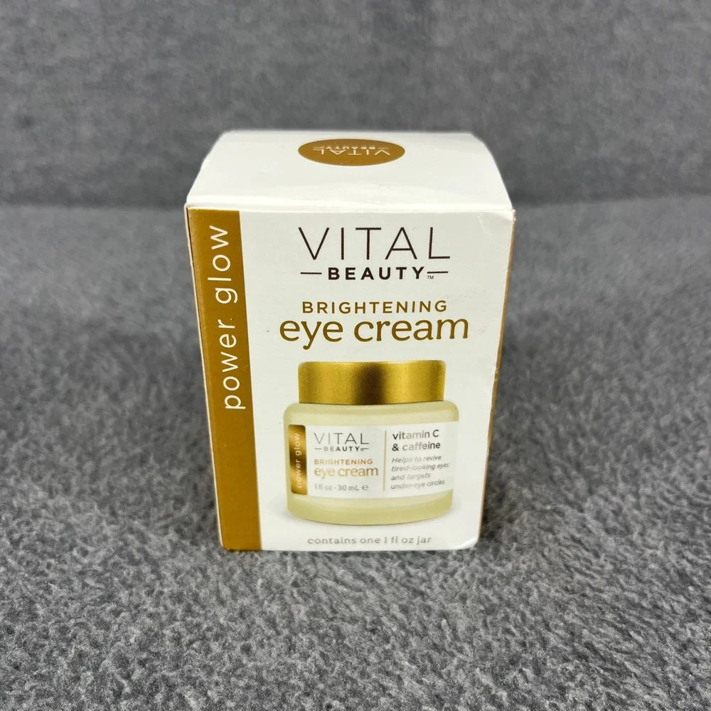 Vital Beauty Brightening Eye Cream Vitamin C Caffeine Power Glow Skincare 1 oz